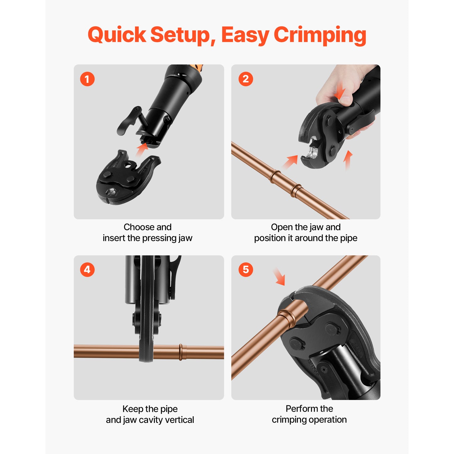 ProPress Jaws For Compact Series Press Tools, 3PCS Pressing Jaws 1 2 , 3 4 1 For ProPress Copper Pipes Connections, Compatible With 24KN Press Tools - Includes Carrying Case