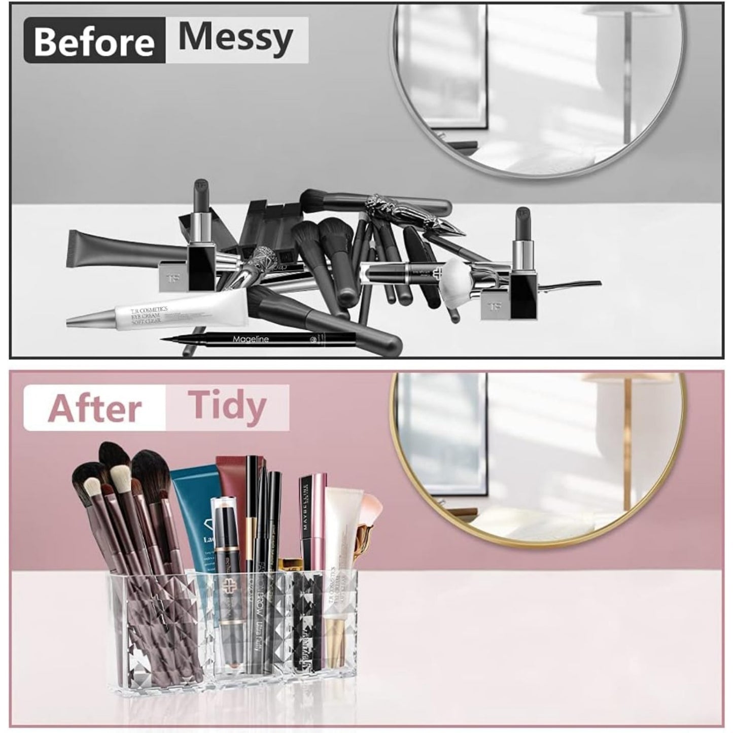 Makeup Pinsel Halterung, Make Up Organizer, Kosmetik Organizer, Ideal Für Die Organisation Ihres Schminktisches Mit Sinnvoll Platzierten Schminkutensilien