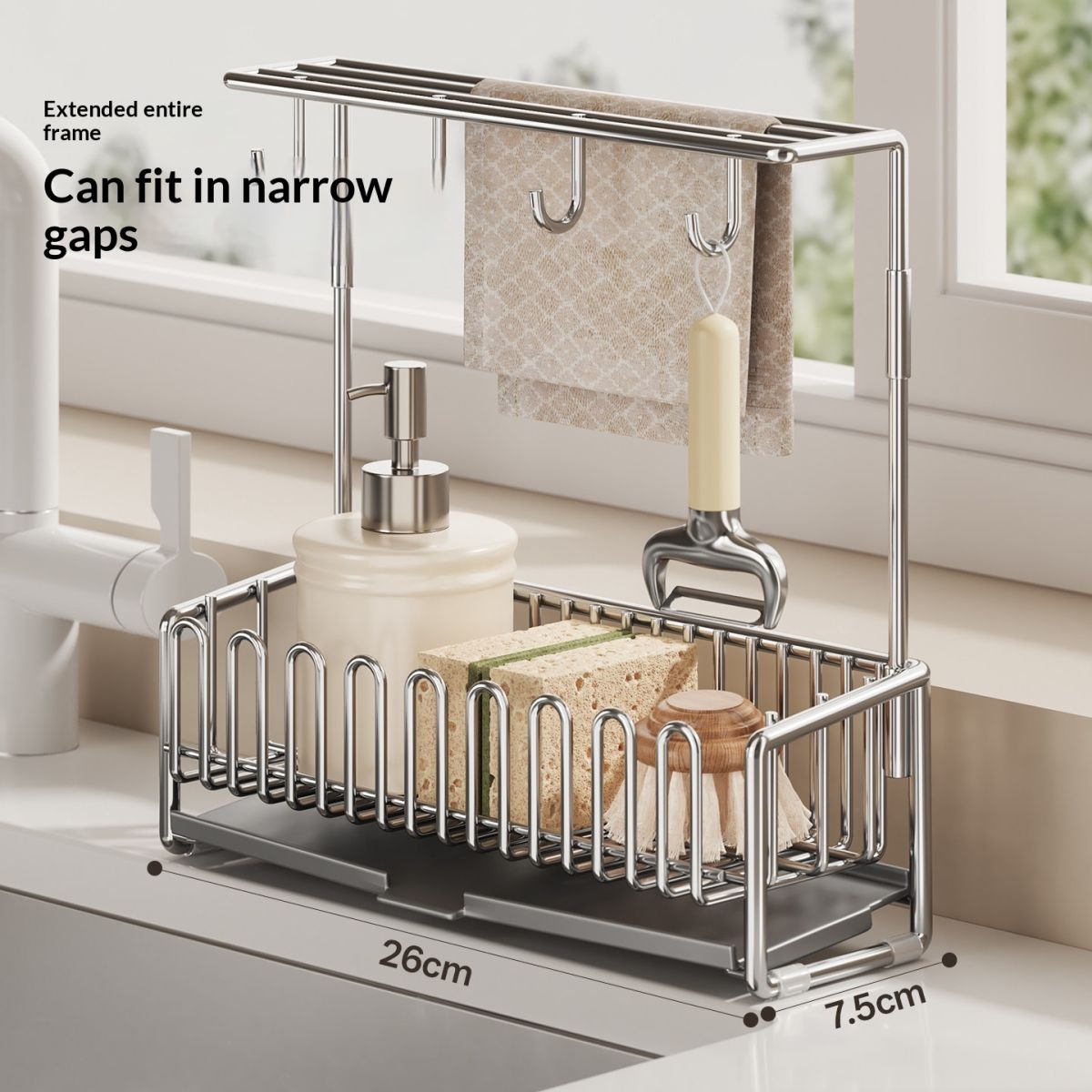 Kitchen Stainless Steel Dishcloth Drying Rack Sink Cloth Holder