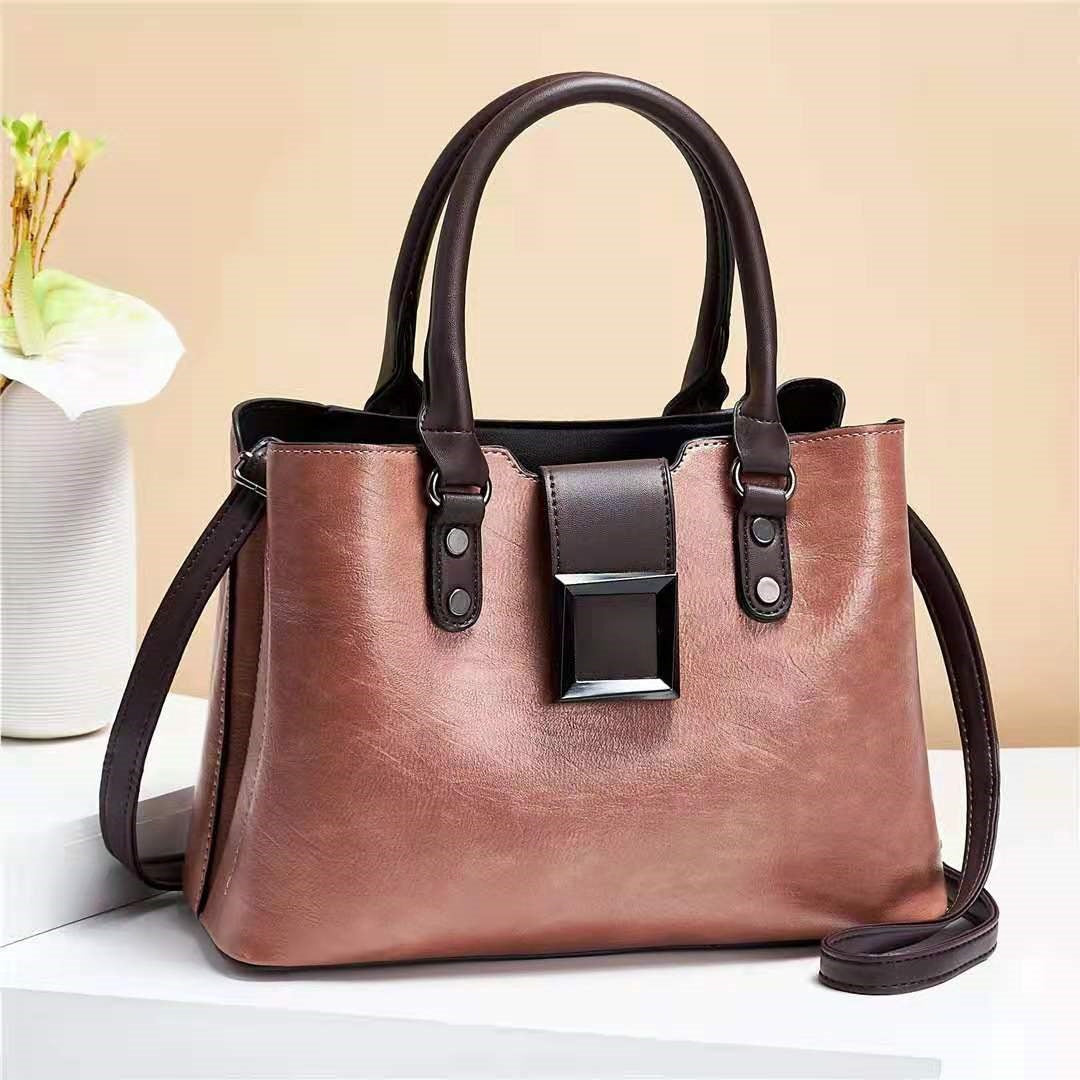 Korean-style Large-capacity Multi-layer PU Leather Shoulder Crossbody Bag