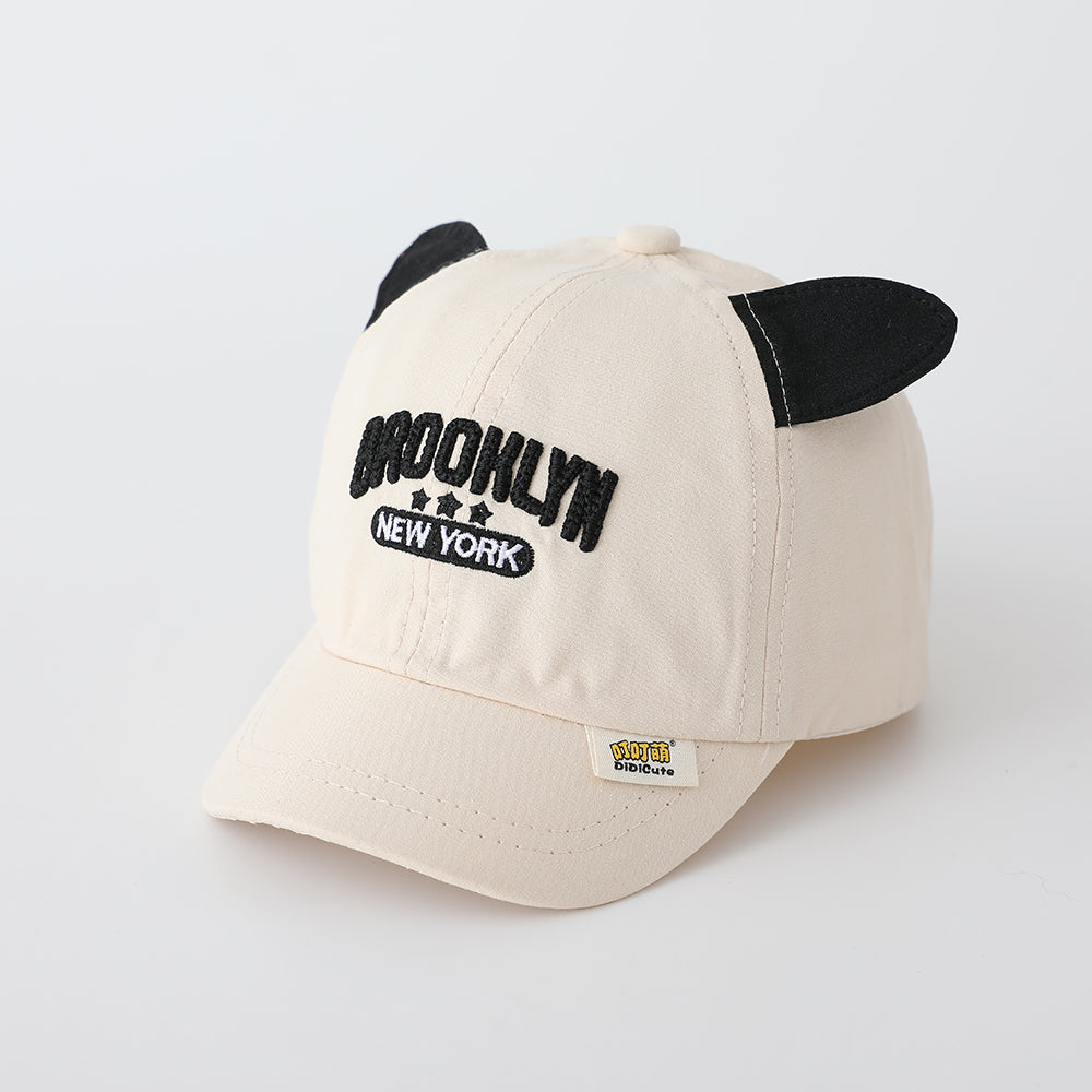 Solid-color Three-dimensional Multi-letter Embroidered Adjustable Cartoon Ears Cute And Casual Children's Baseball Cap Suitable For Outdoor Sports And Daily Use