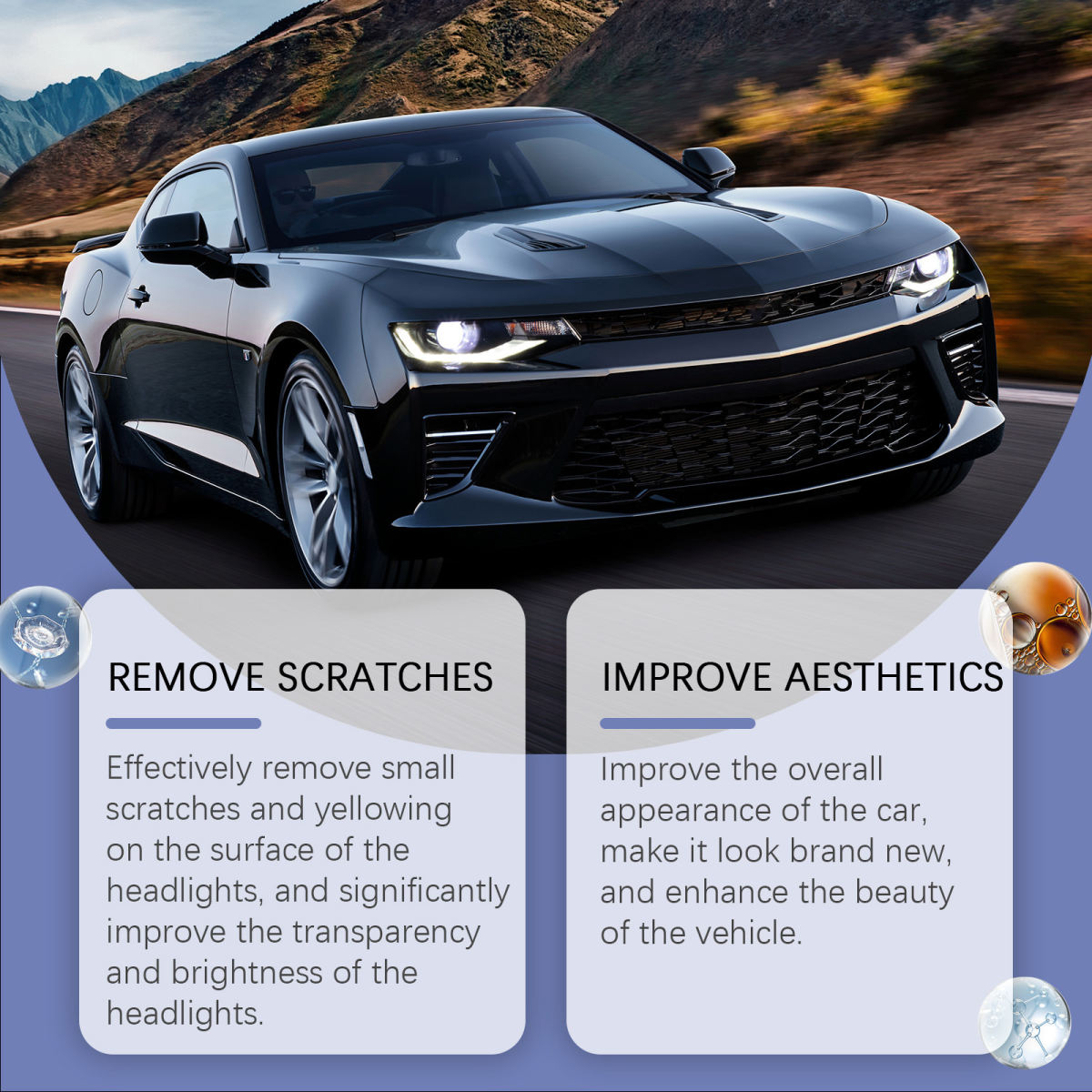 West Moon Cross-border HOMONTH Car Headlight Care Liquid, Car Light Care, Dust Removal, Brightening, Refurbishment Cleaner