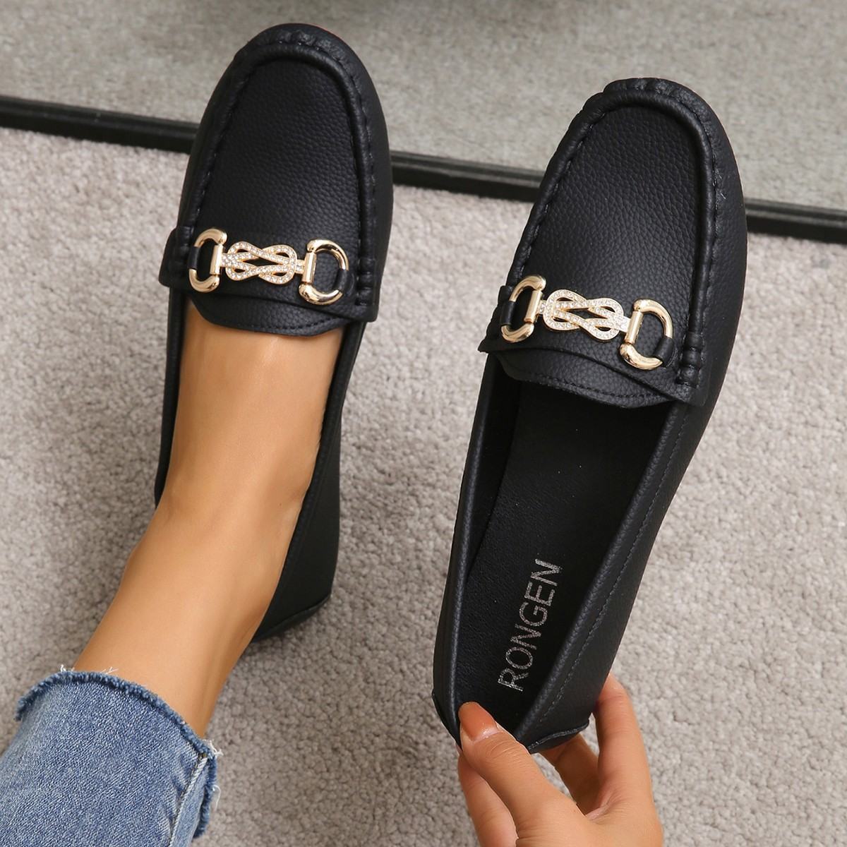 New Springautumn Korean-style Round-toe Slip-on Loafers