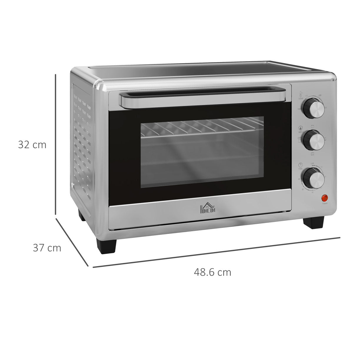 30L 60-230Mini Electric Oven, With Accessories - Silver Tone