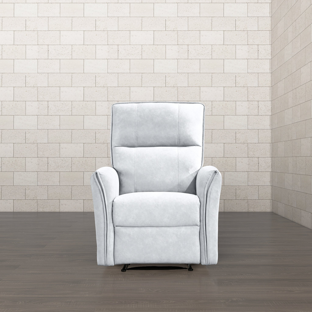 Top Quality Asheville Mid-Century Modern Recliner Chair With Infinite Position Design In Light Gray Italian Suede 41 H X 33 W X 29 D For Living Room Apartment Study Room Office