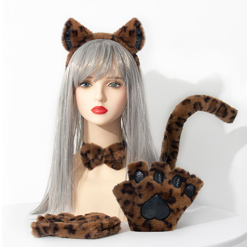 Accessories Set Cosplay Cat's Paw Gloves Cat Ear Headband