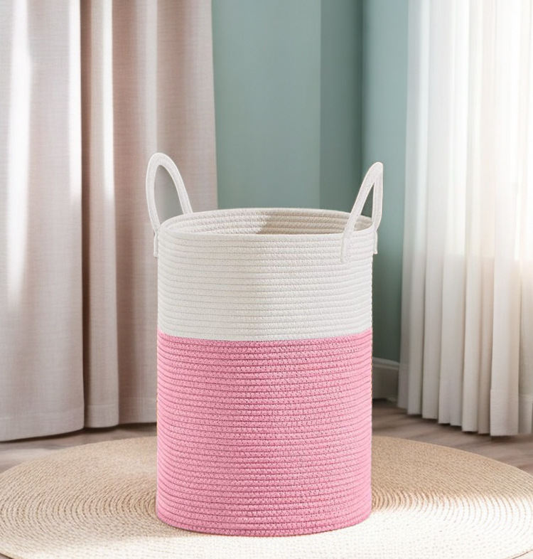 Nordic Cotton Thread Dirty Clothes Basket Storage Basket Bedroom Washing Clothing Toys