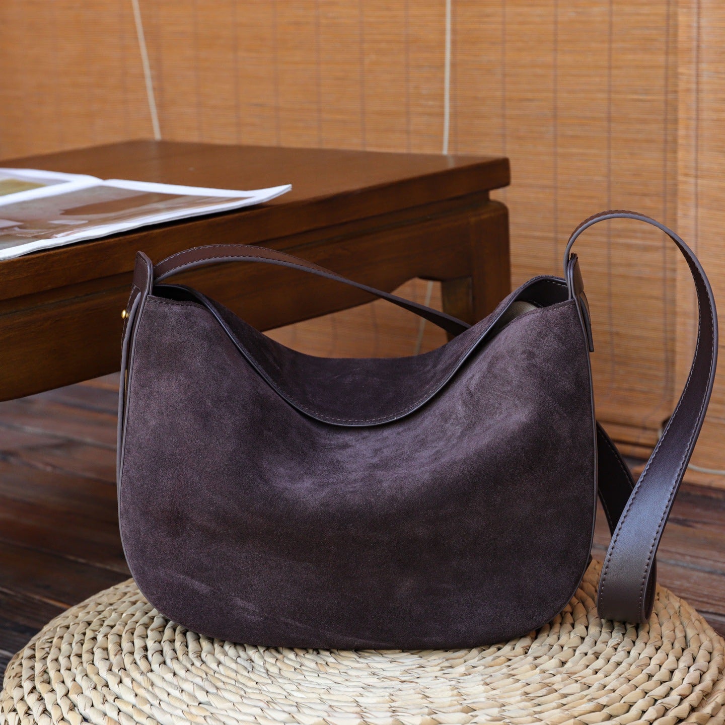 Retro Matte Genuine Leather Underarm Bag For Women, New Autumn-Winter Versatile Dumpling Bag, Casual Fashion Crossbody And Shoulder Bag
