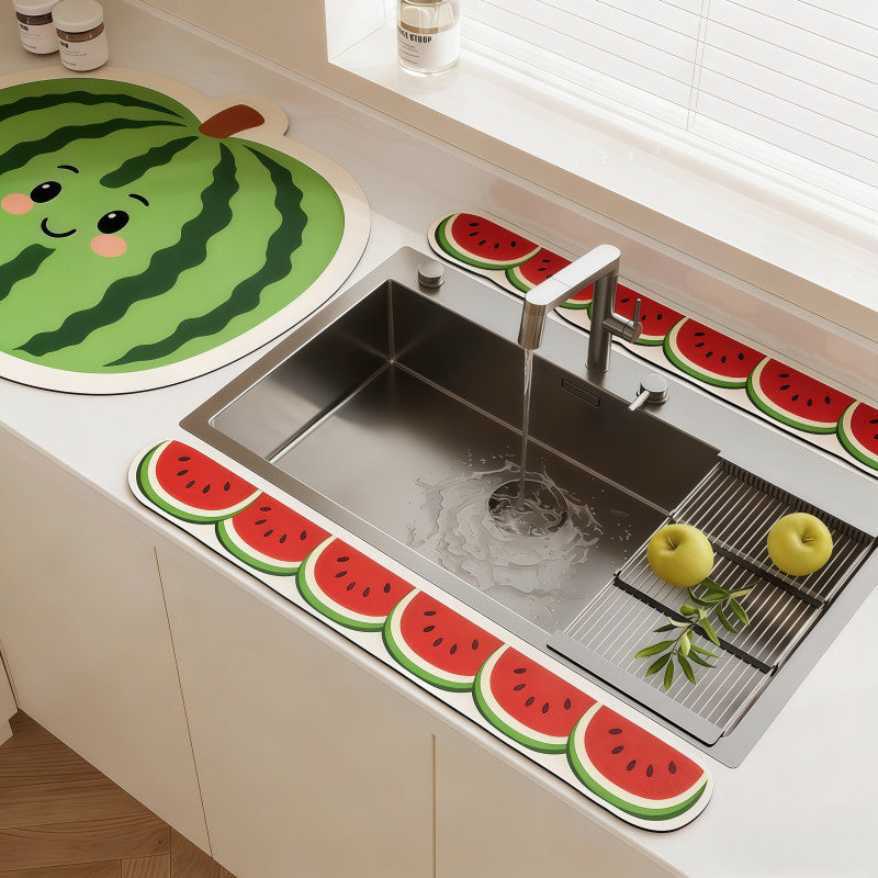 Cute Cartoon Dining Kitchen Countertop Drainage Long Absorbent Pad