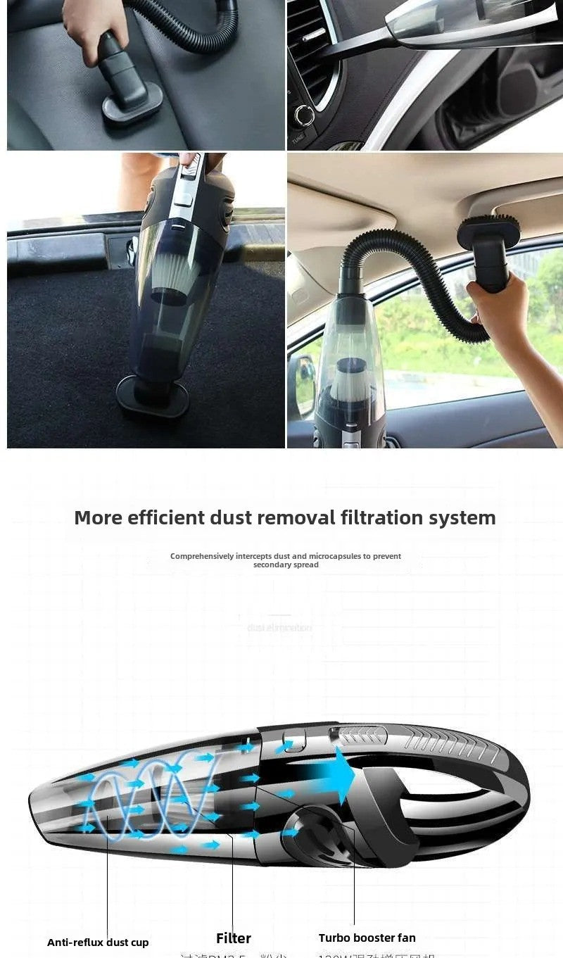 Support Pan European:120W Cordless Handheld Vacuum Cleaner Vacuum Cleaner Lithium Battery For Car Office Home