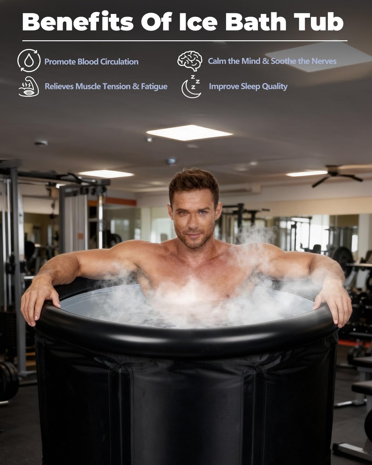 105 Gallons Ice Bath Cold Plunge Tub With Cover For Indoor Outdoor For Recovery, Cold Water Therapy, Athletes