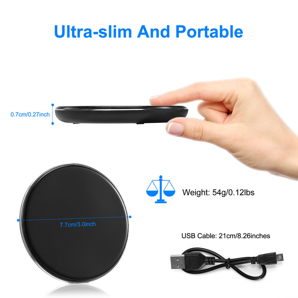 1Pc Wireless Charger Qi-Certified Ultra-Slim 5W Charging Pad For IOS Phone XS MAX XR XS X 8 8 Plus Galaxy S10 S9 S8 S7