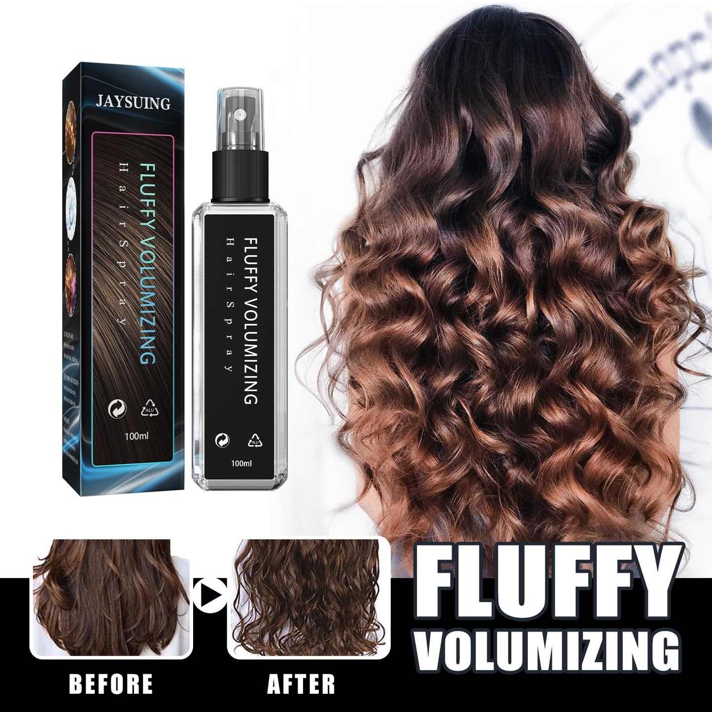 Jaysuing Hair Styling Spray, Hair Styling Moisturizing Fragrance Long-Lasting Dry Gel Gel Hair Styling Gel Water