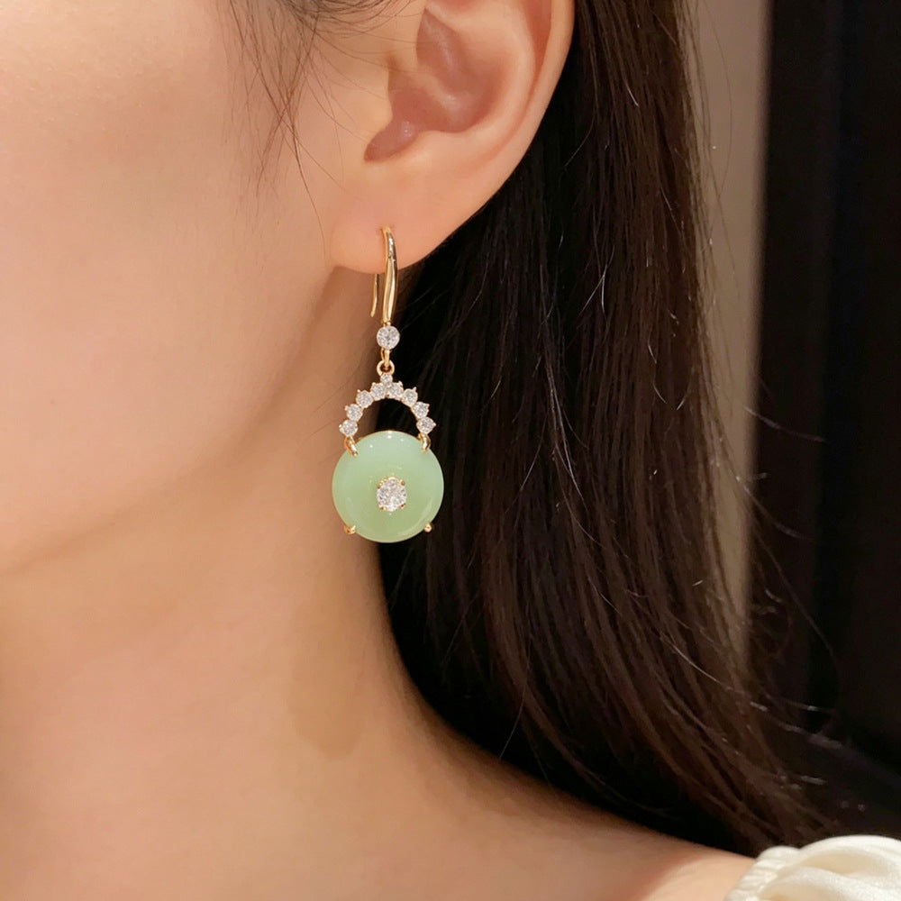 Fashion Zircon Safety-Clasp Earrings For Women
