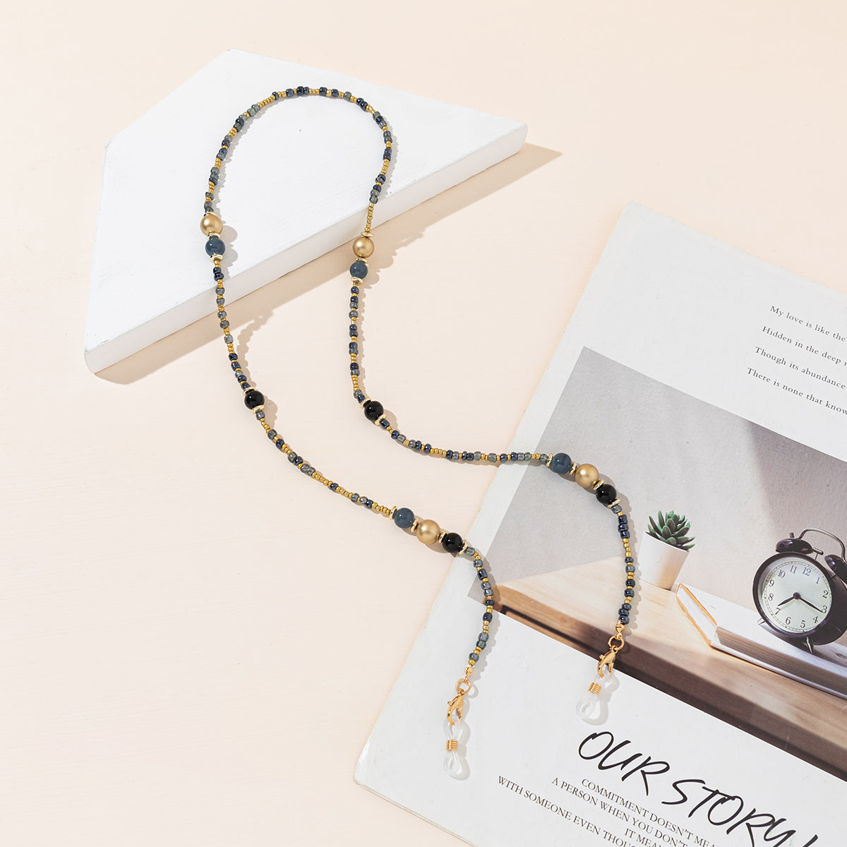 Multi-element Crystal Neckband, Metal Anti-slip Eyewear Accessories
