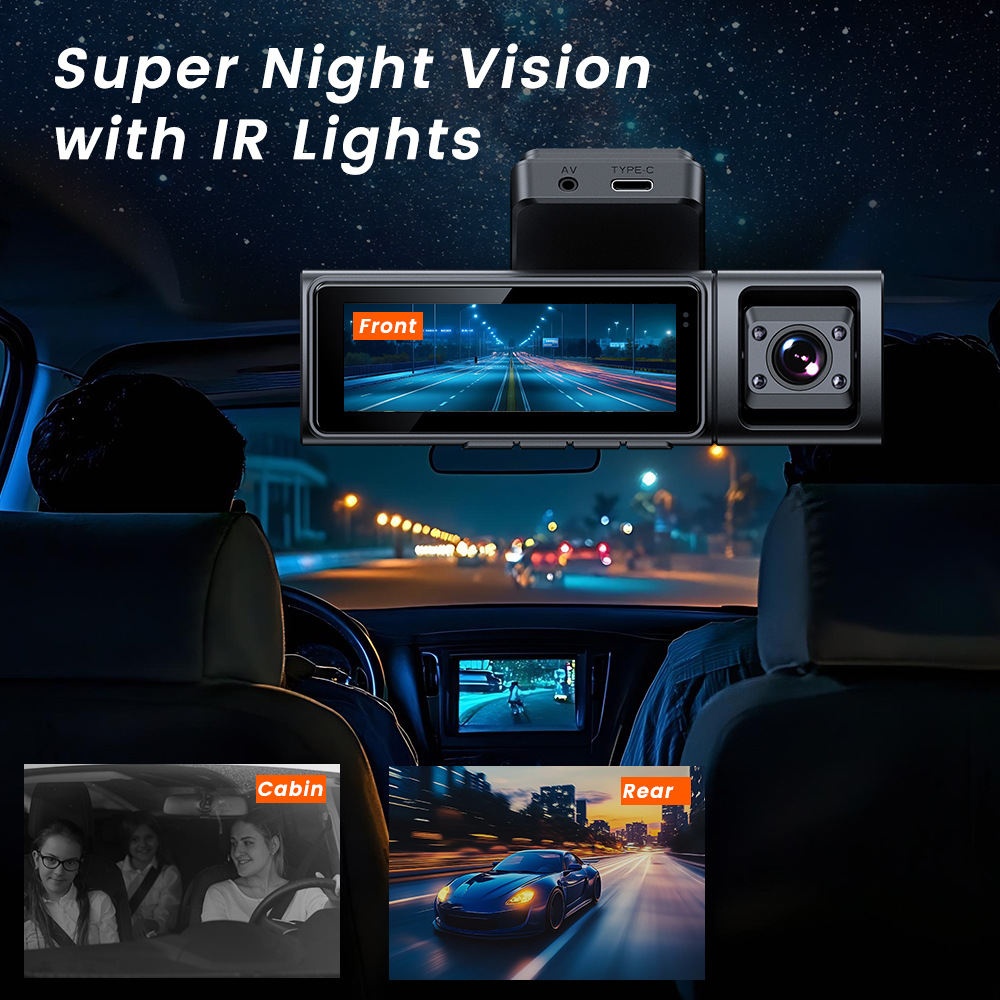 Three-record Driving Recorder WIFI Mobile Phone Interconnection GPS Driving Track Monitoring