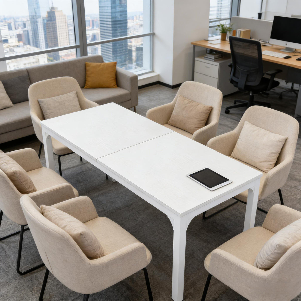 Dual Workspace Desk,Conference Table,Rectangle Computer Desk