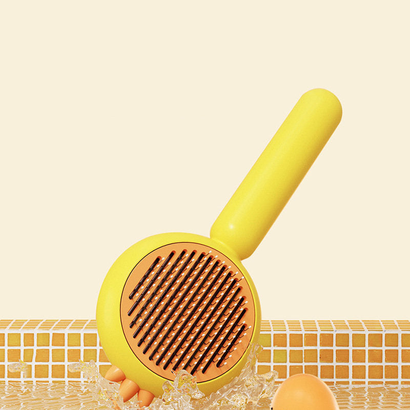 Pet Hair Cleaner Brush Cat Grooming Brush Long Or Short Hair Cats Dogs Pet Massage Brushes Self Cleaning Slicker Comb For Kitten Removes Tangles Loose Fur