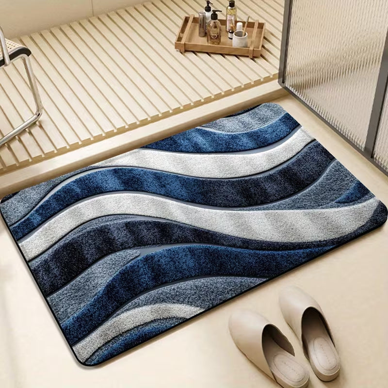 3D Visual Colorful Diatomaceous Earth Bath Mat For The Bathroom