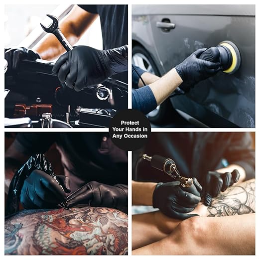 Thickened Food-grade Disposable Black PVC Waterproof Wear-resistant Household Beauty Experiment Gloves
