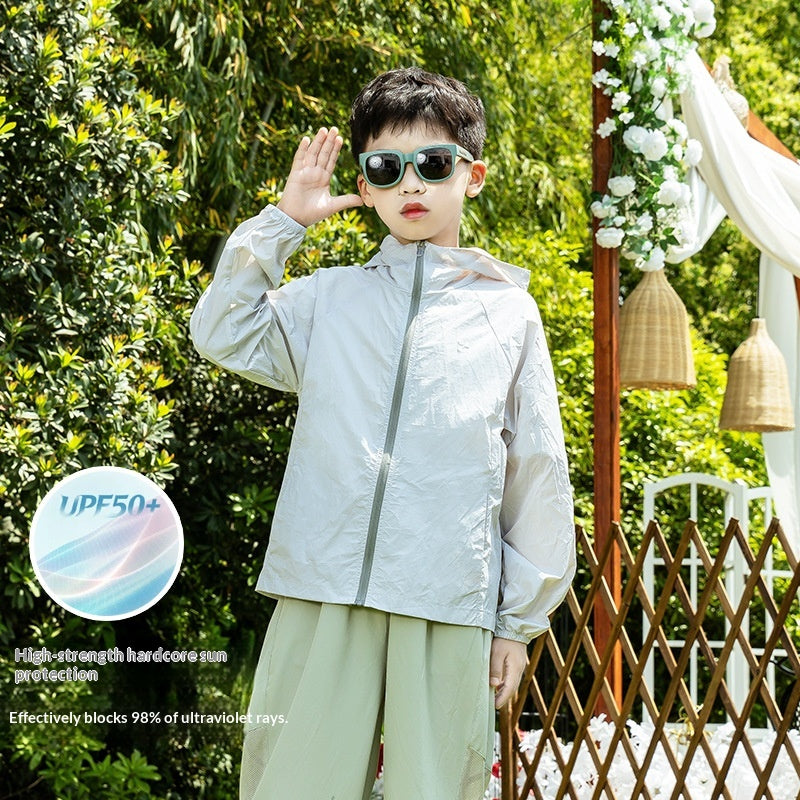 Summer Lightweight Ice Silk Cooling, Breathable Childrens Sun Protective Clothing