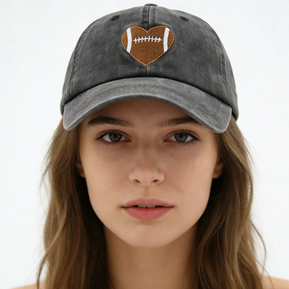 2pcs Football Gifts For Women Men Football Heart Baseball Cap