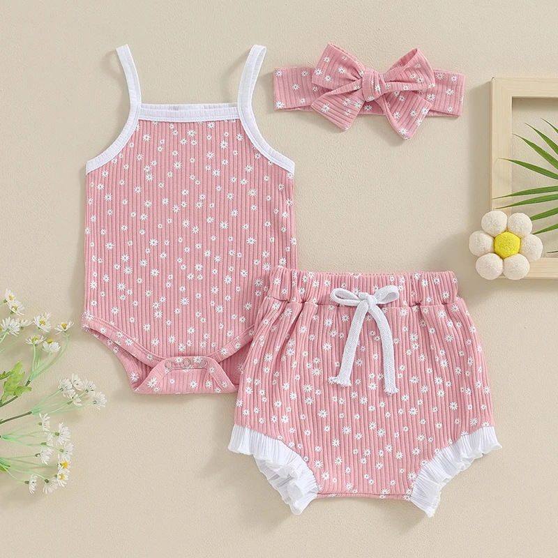 Girls' Bow Hair Accessories Romper Suit