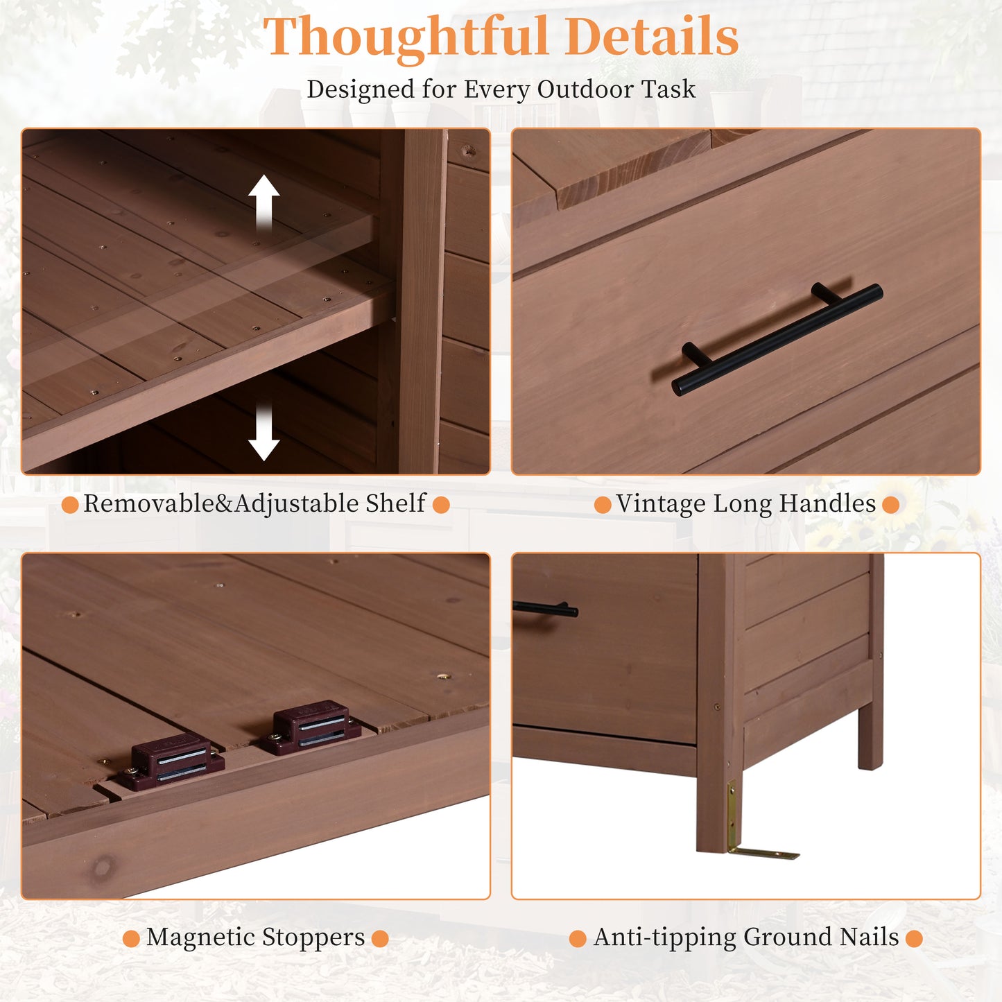 With Assembly Video TOPMAx Farmhouse Patio Potting Bench 44.6 X19.5 Large Freestanding Garden Workstation With 6 Drawers Bottom Cabinet And Side Hook Outdoor Kitchen Island Brown