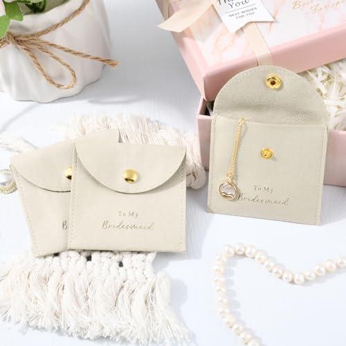 CEELGON Jewelry Bags Bridesmaid Gifts Set of 8 Velvet Small Jewelry Pouch with Button Bracelet Earring Necklace Packaging ...