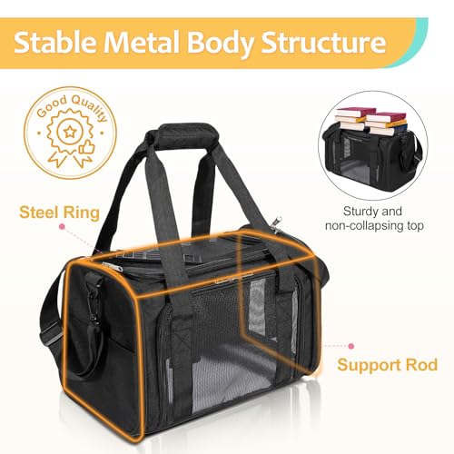 Discala Cat Dog Carrier Up to 15 Lbs TSA Airline Approved Pet Carrier for Small Medium Cats Puppies Dog Carriers for Small...