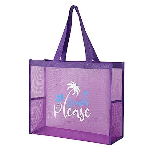 ukia - Mesh Beach Tote Large Bag, Extra Large Beach Bag for Vacation Family Beach Trip