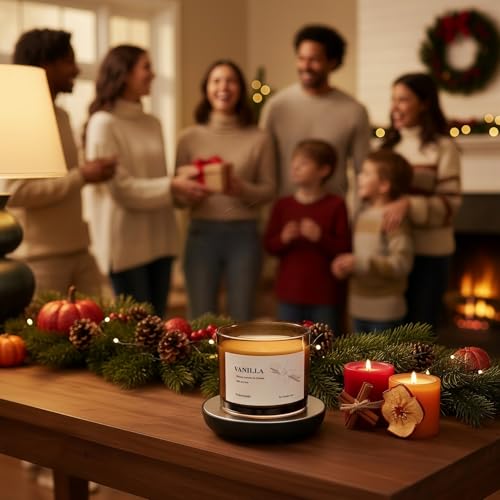 VOHO Vanilla Wickless Candles for Candle Warmer Lamp, 9oz Soy Candles with Stirring Spoon & Lid, Vanilla Candle for Annive...