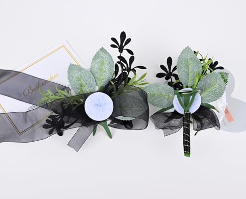 MAFELOE Corsage Boutonniere Set of 2 Pieces, Artificial Flower Supplies for Prom Party Business Celebration Suit Decoratio...