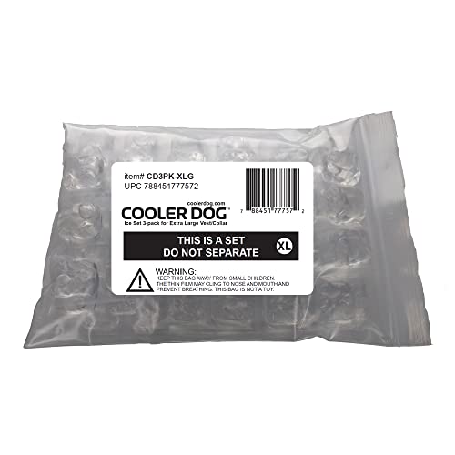 CoolerDog Replacement Ice Set for Cooling Vest & Collar – Extra Large (3 Pack)