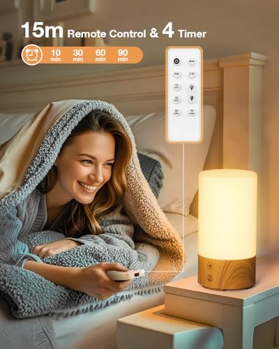 Geecent Light Therapy Lamp 10000 Lux Sun Lamp, UV-Free with 3 Color Temperatures, 4 Brightness & Timer, Remote Control, Su...