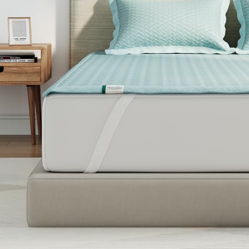 Novilla Summer Sleeping Pad Queen Size(1 Cooling Mat+2 Pillowcases),Sleeping Mat for 8-21" Mattress,Elastic Bandage,Washab...