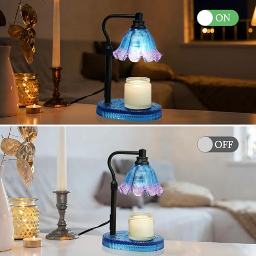mzievesh Candle Warmer Lamp with Timer Dimmable, Adjustable Candle Warmer Lamp for Jar Candles 3-Wick, Flameless Smokeless...