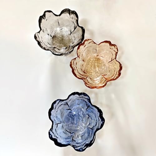 Koyzsen Blue Crystal Flower Jewelry Ring Dish, Clear Trinket Bowl, Cute Nightstand Decor Ring Holder for Women, Home Decor...