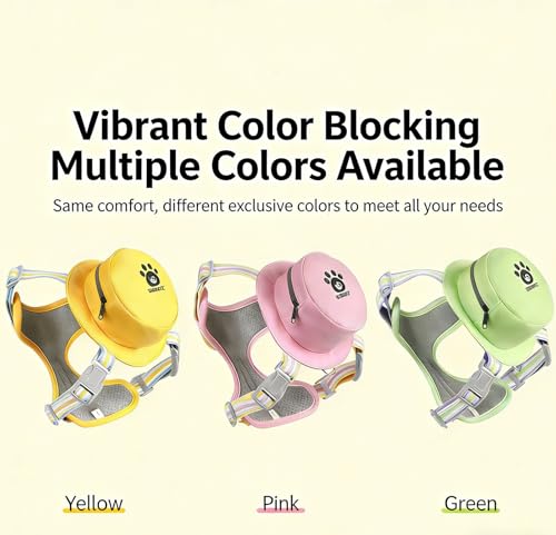 YooHoStar No Pull Dog Harness Set with Pouches Dog Saddle Bag, Adjustable No-Choke Dog Harness Collar and Leash Set with S...