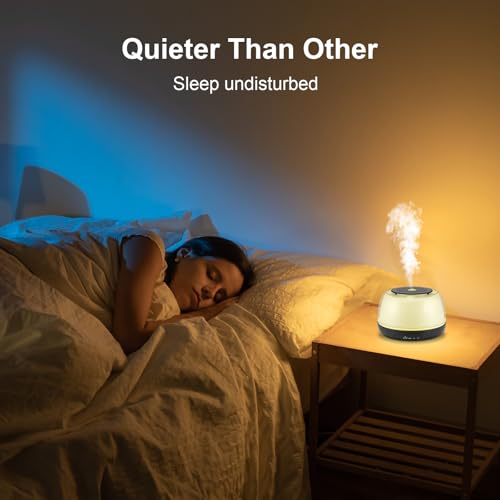 Marchred 300ML Essential Oil Diffuser - 8-Hour Aromatherapy with Remote Control, 7-Color LED Lights, 4 Timer Settings for ...