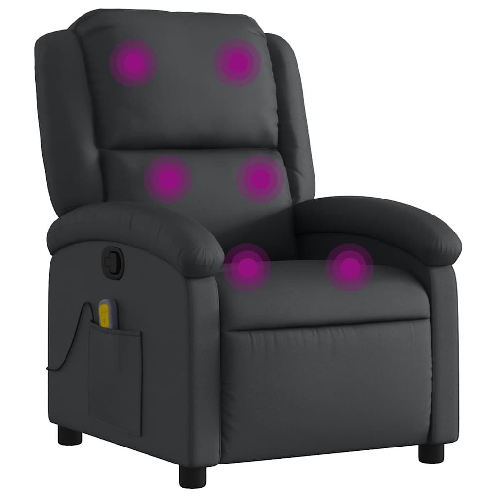 Massage Chair Genuine Leather Massage Chair Dark Brown Genuine Leather