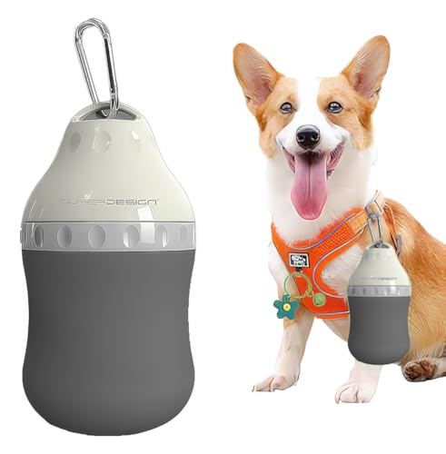 Dog Travel Water Bottle Detachable Bowl Leak Proof Portable ,Silicone Bottle Body,Collapsible and Suitable for Small Pets ...