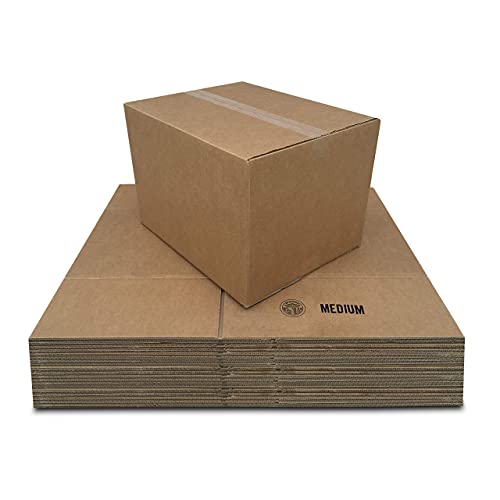 Amazon Basics Cardboard Moving Boxes for Packing and Shipping, Medium Size, 18" x 14" x 12", Brown, 20-Pack