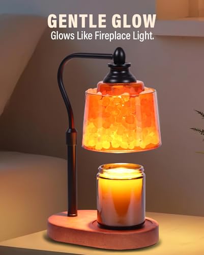 ZAXLZMHSD 3-in-1 Candle Warmer Lamp with Timer Dimmable, Himalayan Salt Lamp & Passive Diffuser, Gifts for Women, House Wa...