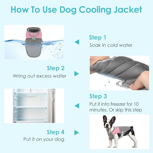 AOFITEE Cooling Vest for Dogs, Breathable Dog Cooling Vest with Harness D-Ring, Dogs UV Protection Shirt Pet Cooler Jacke...