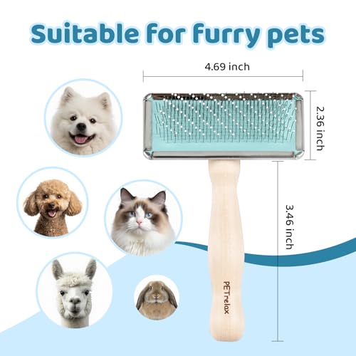 Dog Brush for Long haired Dogs & Cat,Grooming Brush for Shedding, Dematting, Bath, for Short Hair, Poodles, Indoor Cats, p...