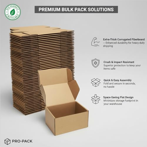Boxlium 10 Pack Small Shipping Boxes 6x4x3'' Corrugated Small Cardboard Boxes for Shipping, Recyclable Packaging Boxes for...