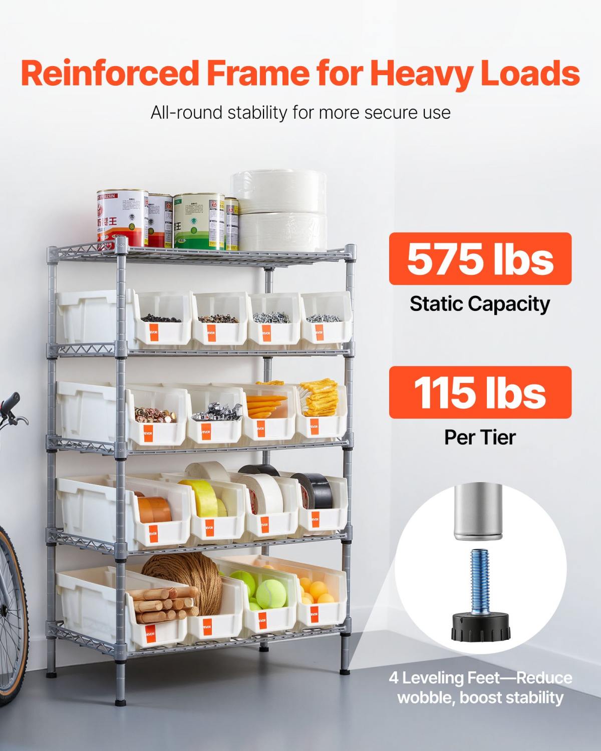 5-Tier Rolling Bin Storage Rack, 16 Organizer Bins, Bin Rack Storage Steel Wire Shelving System With Wheels, Mobile Tool Organizer For Garage, Warehouse, Office, Restaurant, Classroom, Kitchen