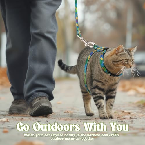 2 Pack Cat Harness and Leash Set - Escape Proof Adjustable Cat Harness, Outdoor Travel Harness for Cats & Kittens