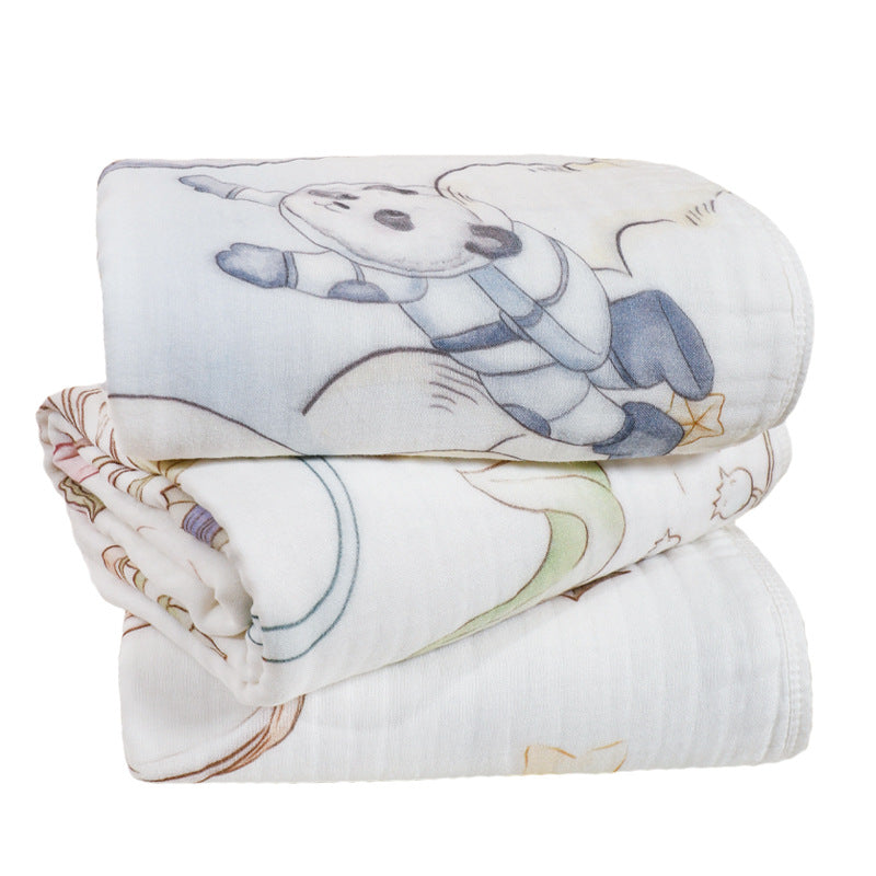 Cartoon Childrens Printed Gauze Bath Towel